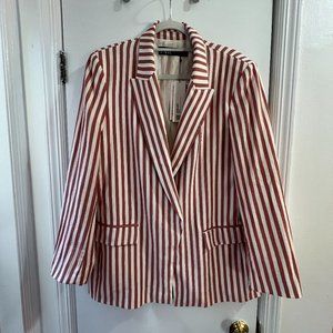 Zara Summer Blazer - Pink and White Stripes, Women's L